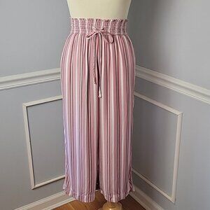 HOLLISTER Ultra High Rise Striped Elastic Waist Cropped Bohemian Palazzo Pants S